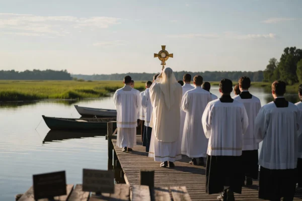 National Eucharistic Pilgrimage Georgia Memorial Day boat procession.