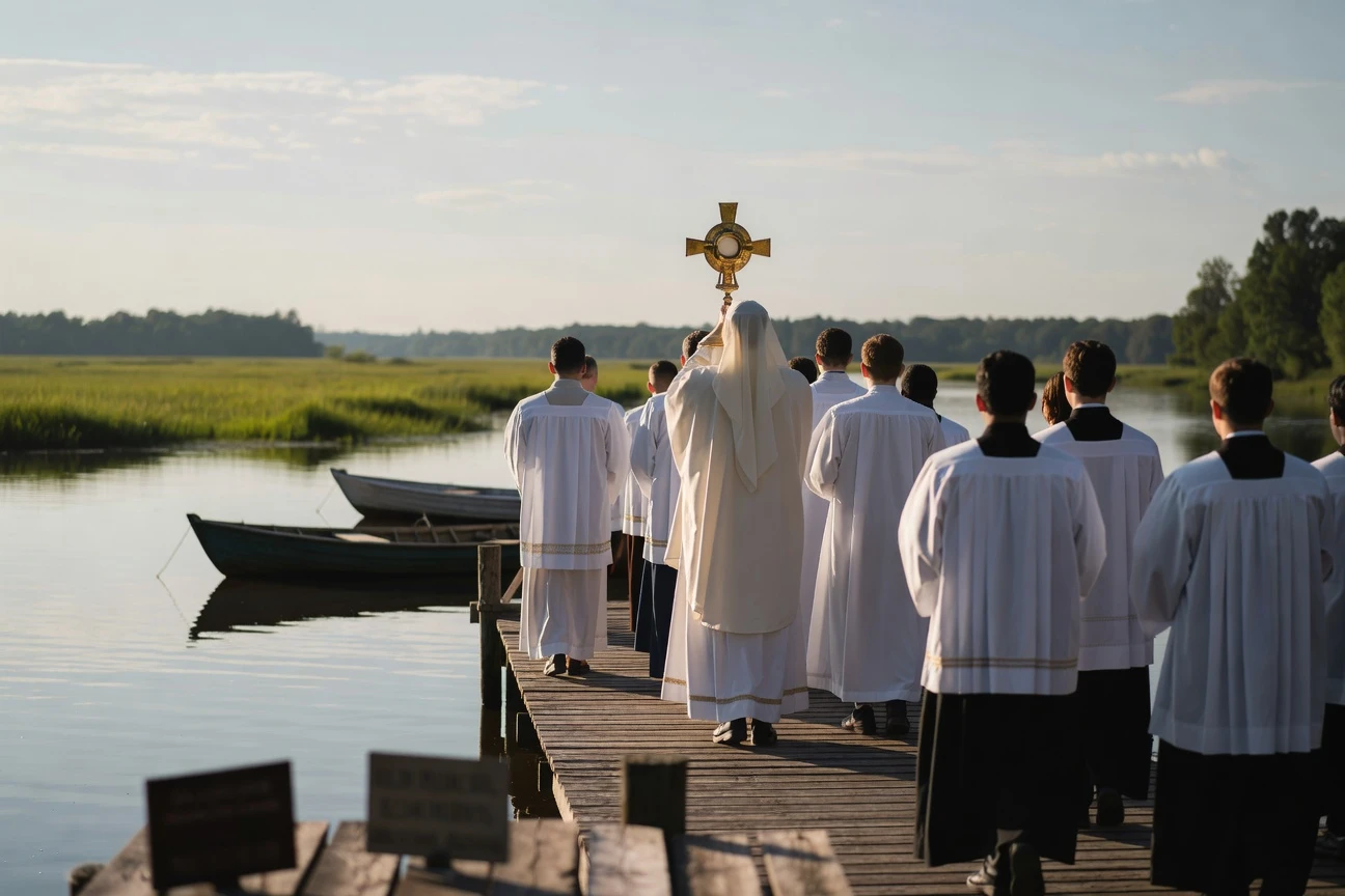 National Eucharistic Pilgrimage Georgia Memorial Day boat procession.