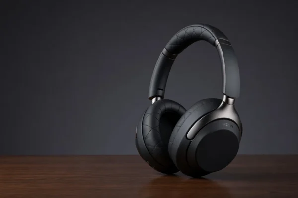 Sony 1000X The Collexion premium anniversary headphones in black stainless steel.