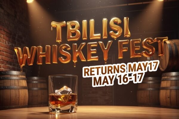 whiskey festival tasting table with global whiskies