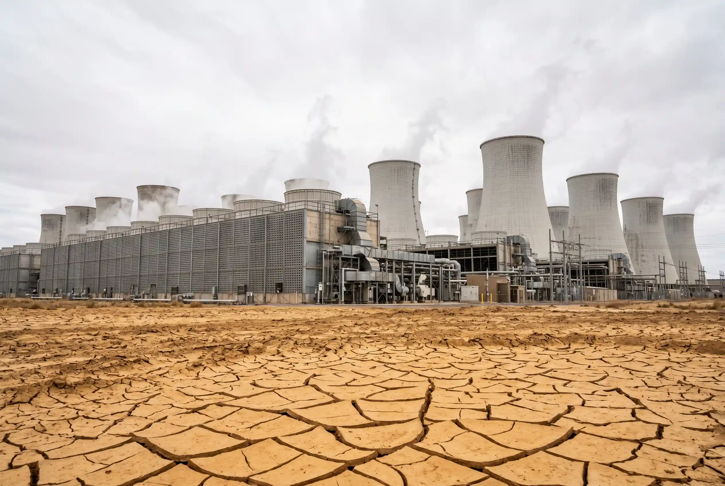 AI data centers consuming water and land resources threatening billions globally by 2030.