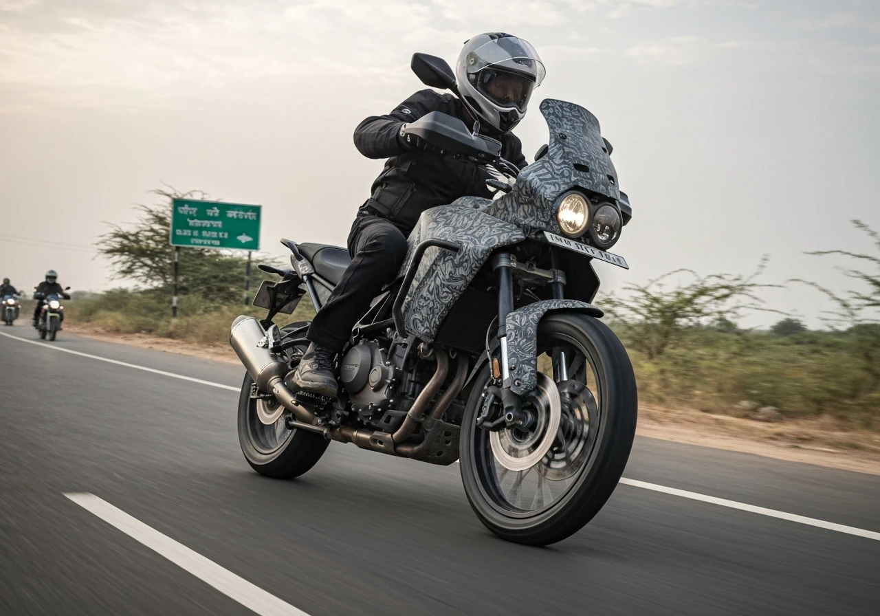 Bajaj adventure bike spotted testing in India ahead of a 2026 dual-sport launch.