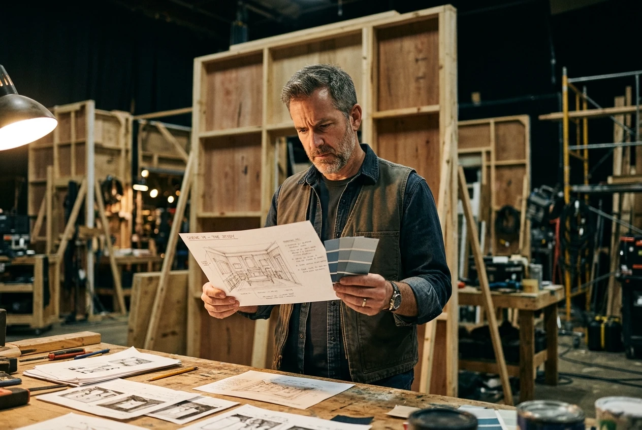 Christopher Glass production designer on a film set