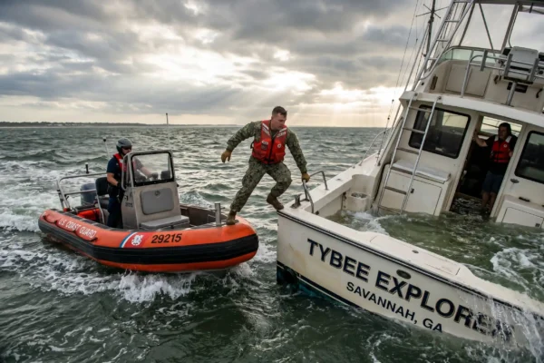 Coast Guard Station Tybee sinking vessel rescue off Georgia coast