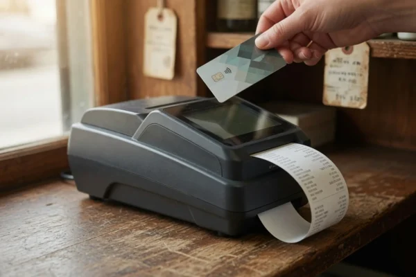 Georgia's universal cash register on a shop counter