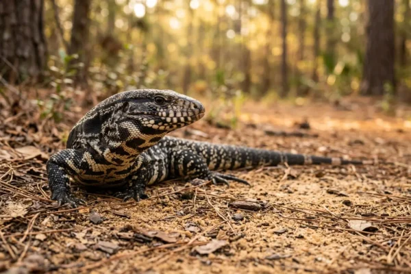Invasive Argentine black and white tegu lizard confirmed living wild in southeast Georgia counties.