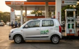 Maruti Wagon R Flex Fuel at an E85 fuel station
