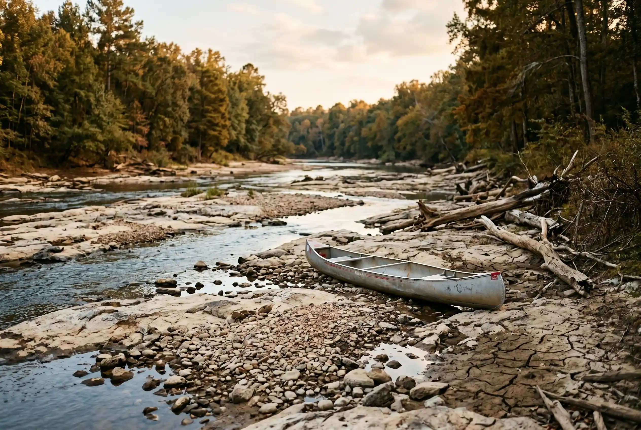 Middle Georgia drought relief and low Ocmulgee River water levels near Macon.