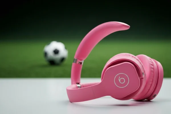 New pink Beats over-ear headphones teased by Lamine Yamal before the World Cup.