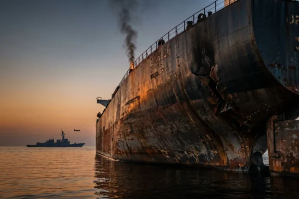Oil prices climb as U.S. forces disable Iran-bound tanker near Strait of Hormuz.