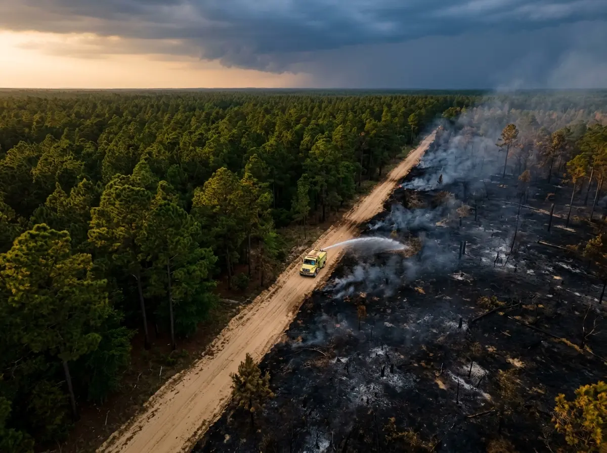 Bulloch County Buie Driggers Road wildfire containment update Brooklet Georgia