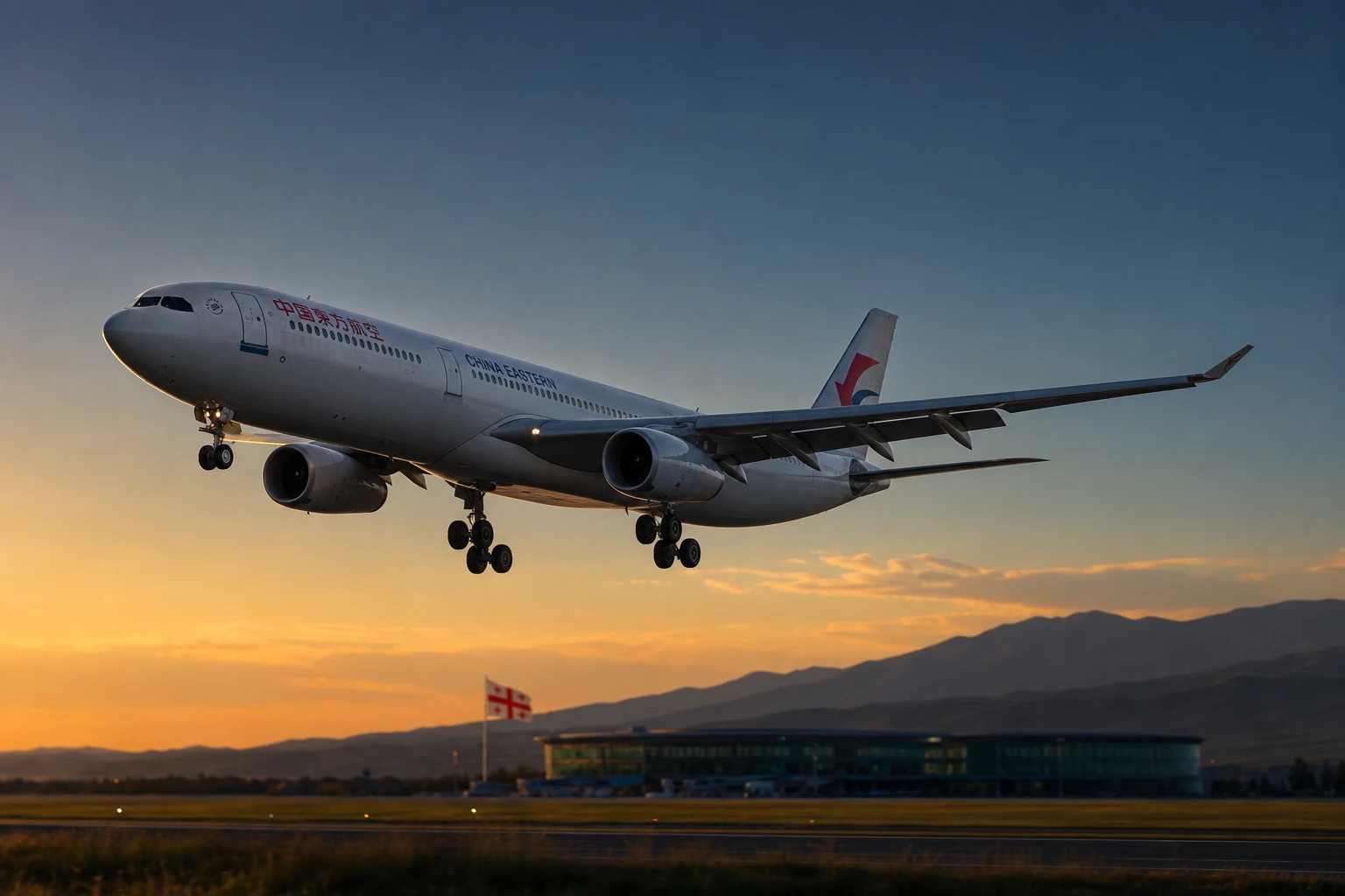 China Eastern Airlines Tbilisi Shanghai direct flight inaugural launch