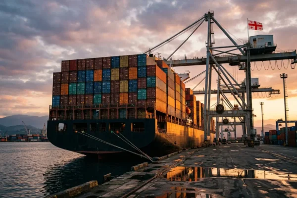 Georgia country exports June 2026 petroleum surge container ship