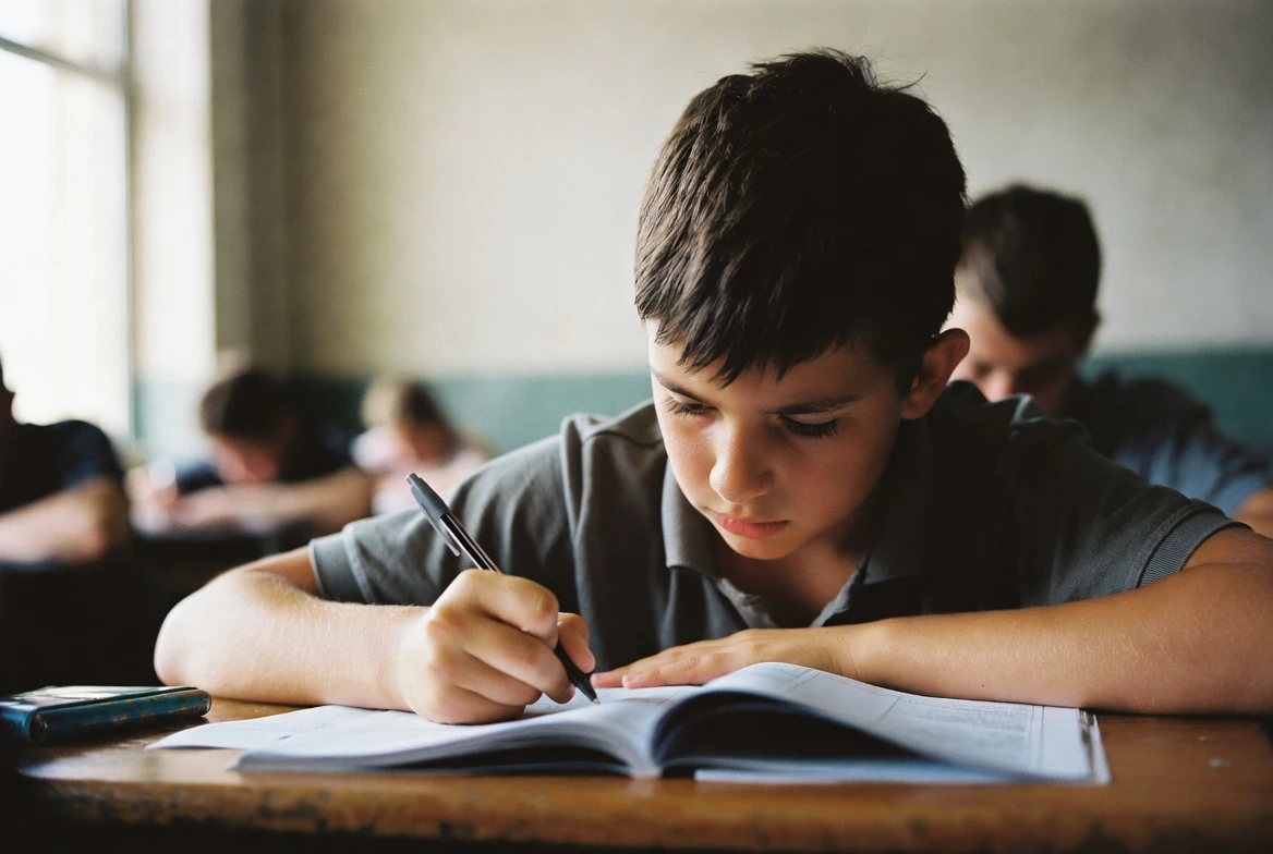 Georgian student taking 2026 Unified National Examination