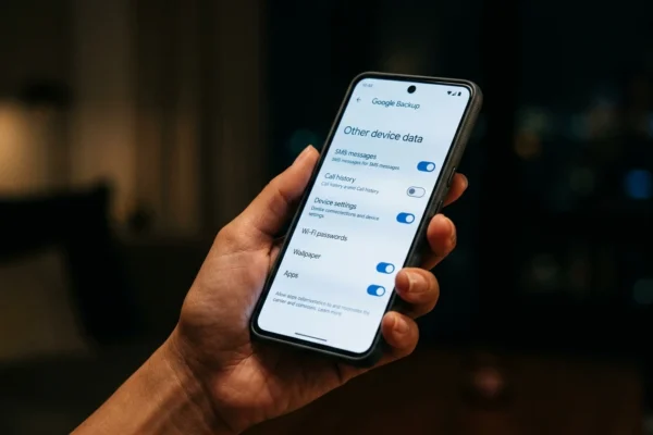 Google Android backup storage policy change SMS data