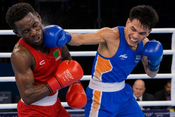 Jadumani Mandengbam boxing Commonwealth Games 2026 semifinal
