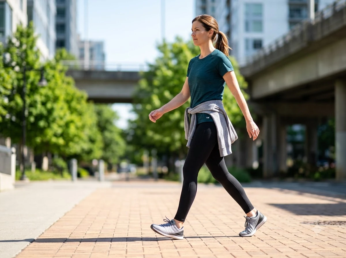 lymphatic walking posture arm swing daily outdoor steps