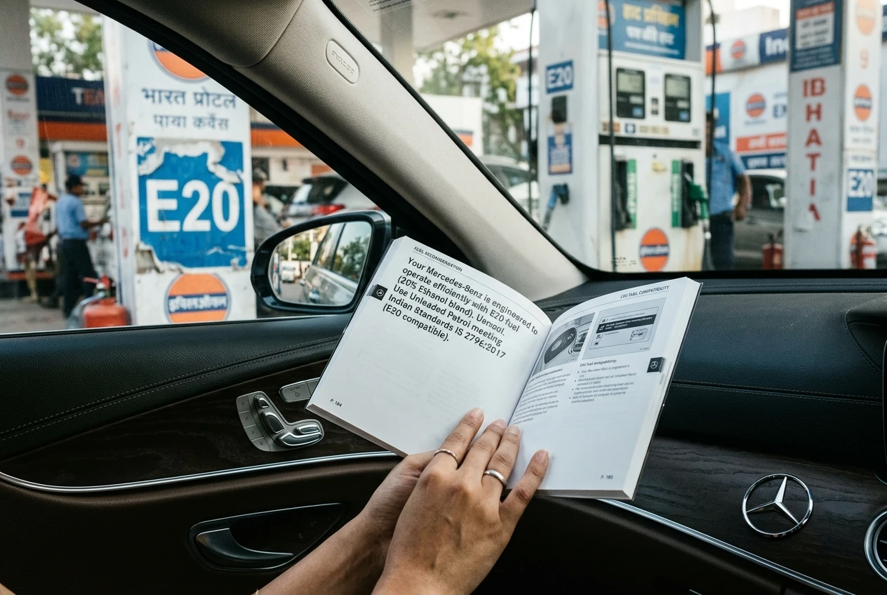 Mercedes-Benz India owner manuals and E20 compatibility gap