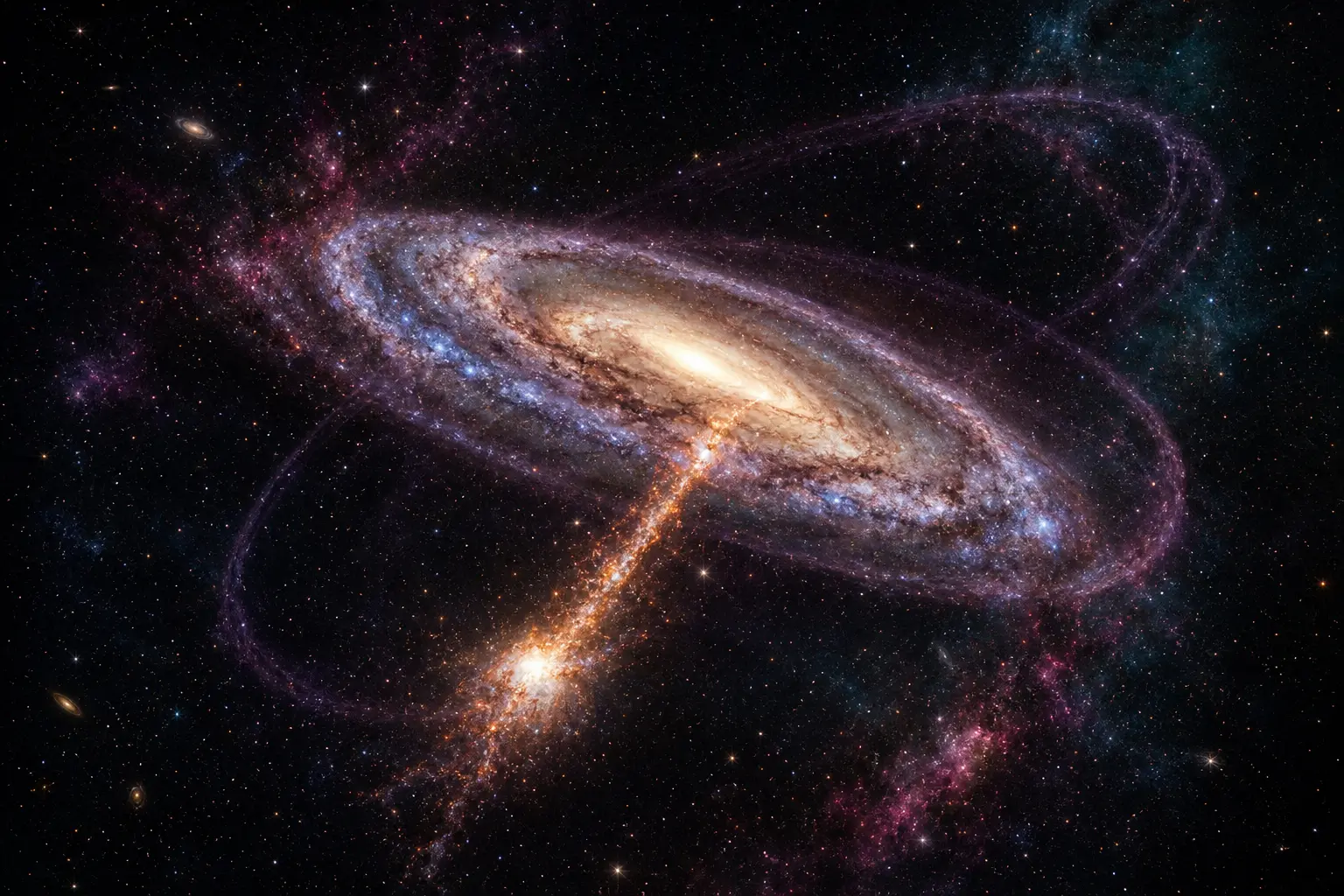 Milky Way galaxy disc flip Gaia Sausage dwarf galaxy collision