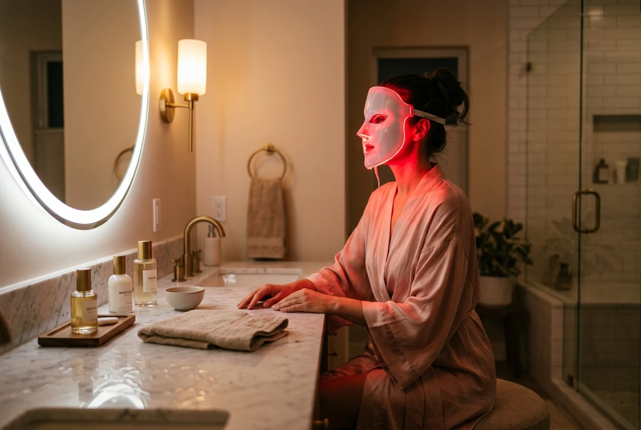 red light therapy LED mask at home device treatment
