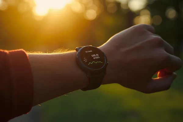 Samsung Galaxy Watch AI Health Companion on a runner's wrist