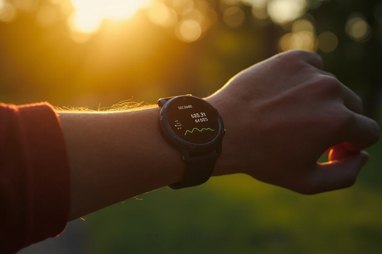 Samsung Galaxy Watch AI Health Companion on a runner's wrist