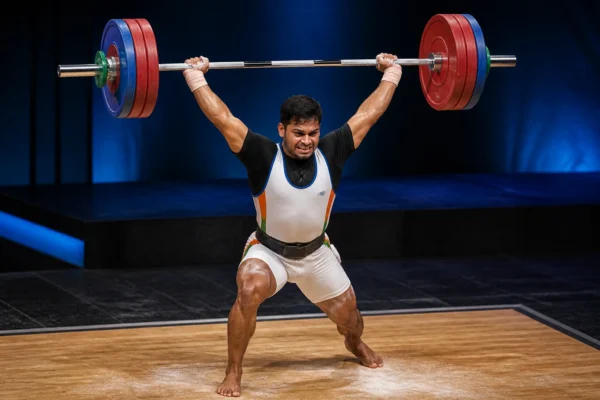 Valluri Ajaya Babu CWG 2026 silver 79kg snatch lift