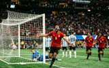 Yasser Ibrahim celebrates Egypt goal against Argentina World Cup 2026