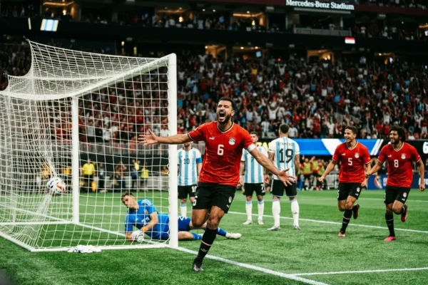 Yasser Ibrahim celebrates Egypt goal against Argentina World Cup 2026