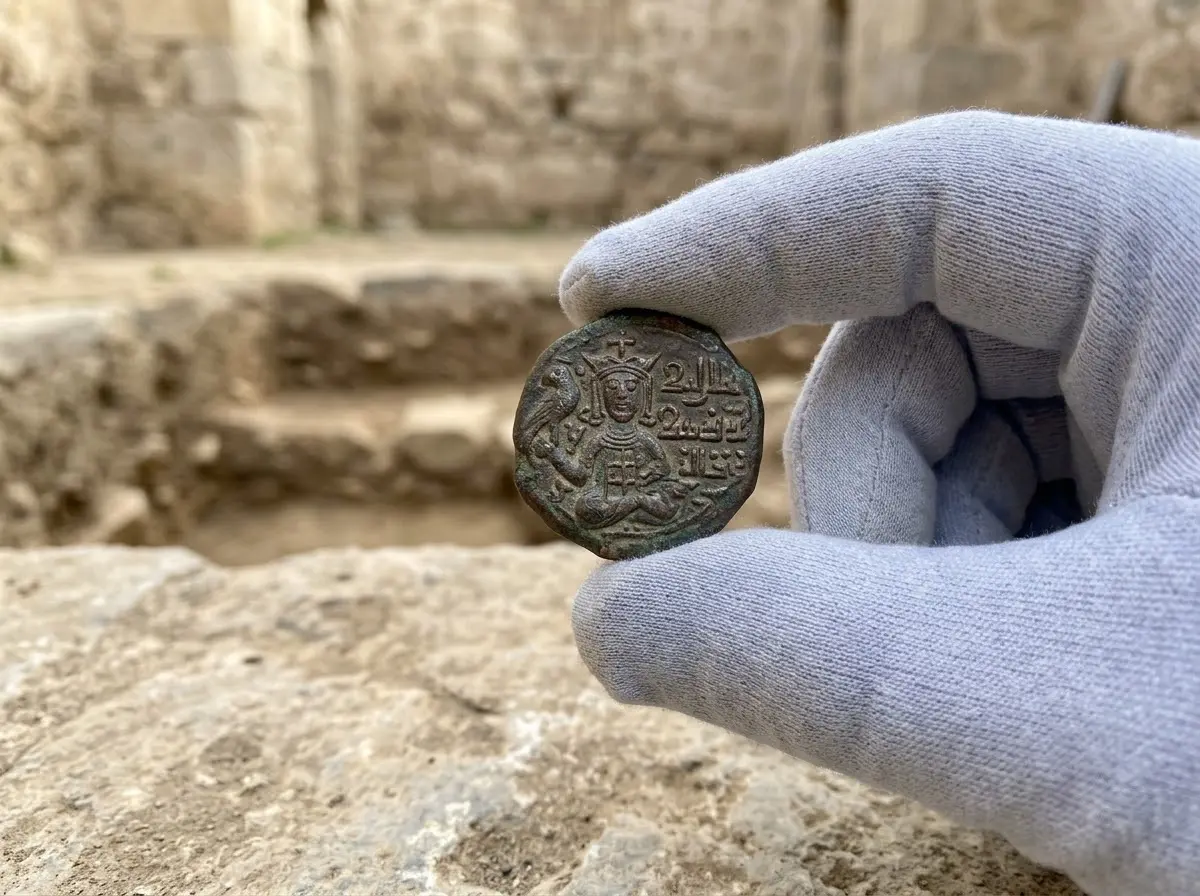 12th-century Georgian George III falcon coin Rustavi find