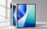 Apple foldable iPhone Ultra book style open display titanium
