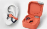 CMF Clip Pro open-ear earbuds titanium clip design Coral