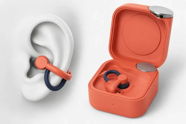 CMF Clip Pro open-ear earbuds titanium clip design Coral