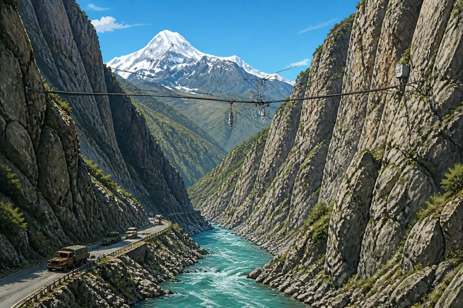 Dariali Valley Georgia Russia border glacier alert evacuation