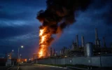 Gazprom Neftekhim Salavat fire after Bashkortostan drone strike