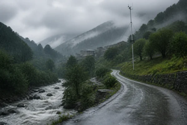 Georgia heavy rain landslide warning mountain roads August