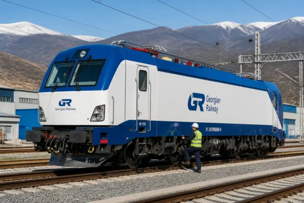 Georgian Railway 45 freight electric locomotives tender Middle Corridor