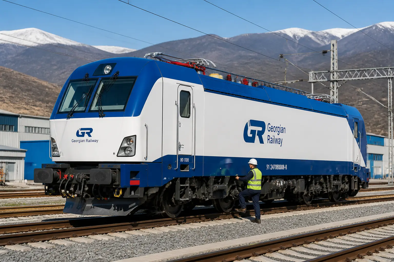 Georgian Railway 45 freight electric locomotives tender Middle Corridor
