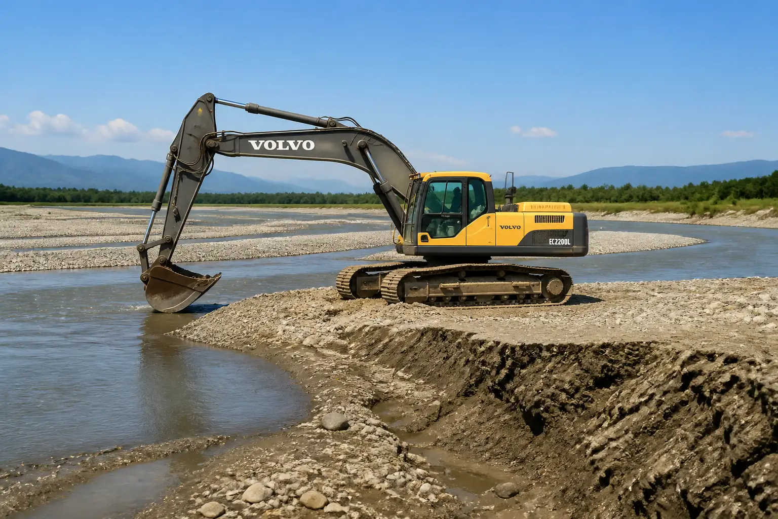 illegal Mtkvari River inert materials extraction Georgia arrests