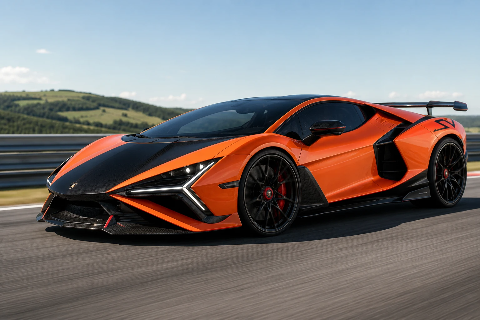 Lamborghini Revuelto SV hybrid supercar Monterey debut track wing