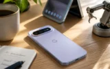 Pixel 11 Pro HiLight LEDs glowing face down Android launch