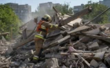 Russian guided bomb strike Sumy two girls killed rubble