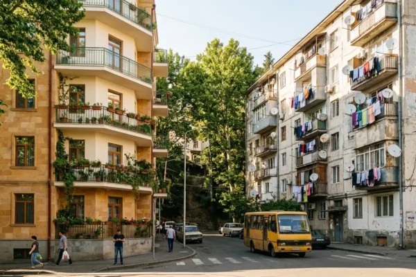 Tbilisi apartment rent prices by neighborhood 2026 dual market