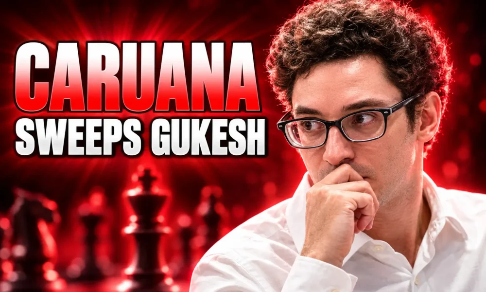 Gukesh loses to Caruana Weissenhaus Freestyle Chess