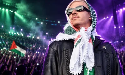 Macklemore Free Palestine speech MetLife Sheeran Loop Tour