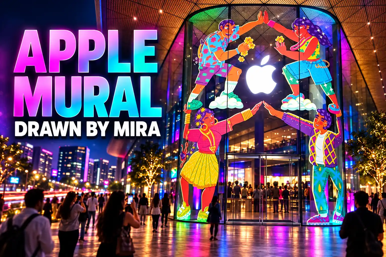 Mira Malhotra Apple BKC 50th anniversary mural