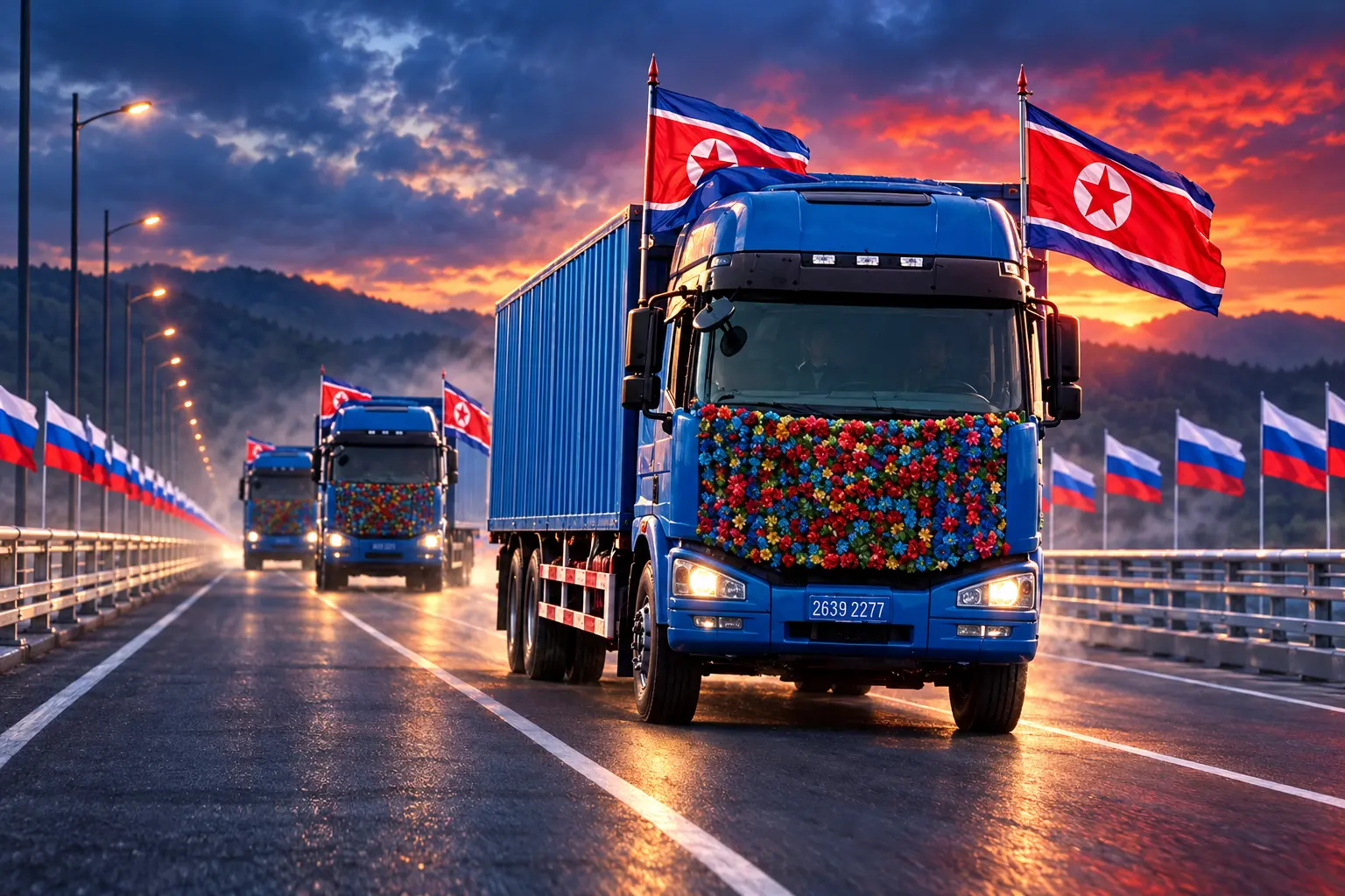 Russia North Korea first road bridge opens Tumen