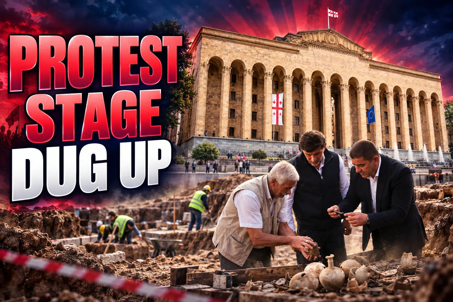 Rustaveli Avenue four-month closure protest stage