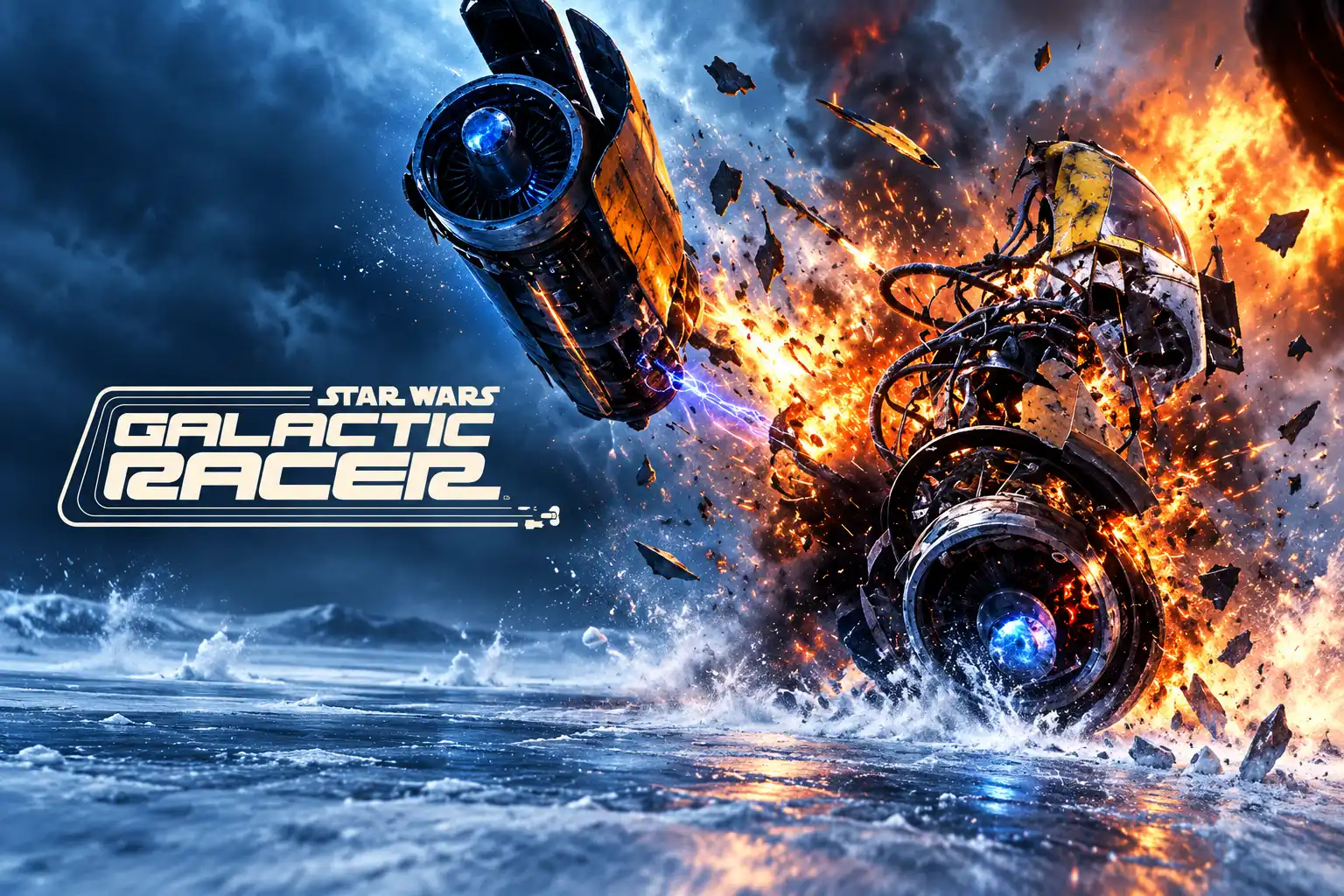 Star Wars Galactic Racer eight-second crash
