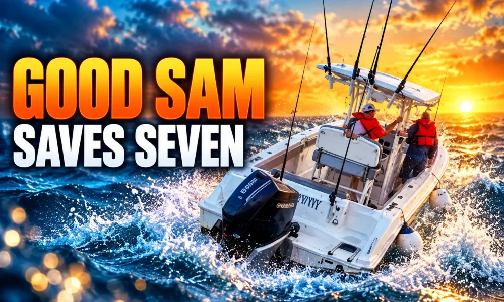 Station Tybee Coast Guard rescue seven flooding boat Georgia